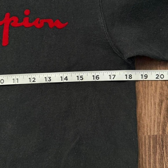Champion T‎ Shirt Medium Black Spell Out Logo Short Sleeve Casual Menswear - Picture 5 of 6